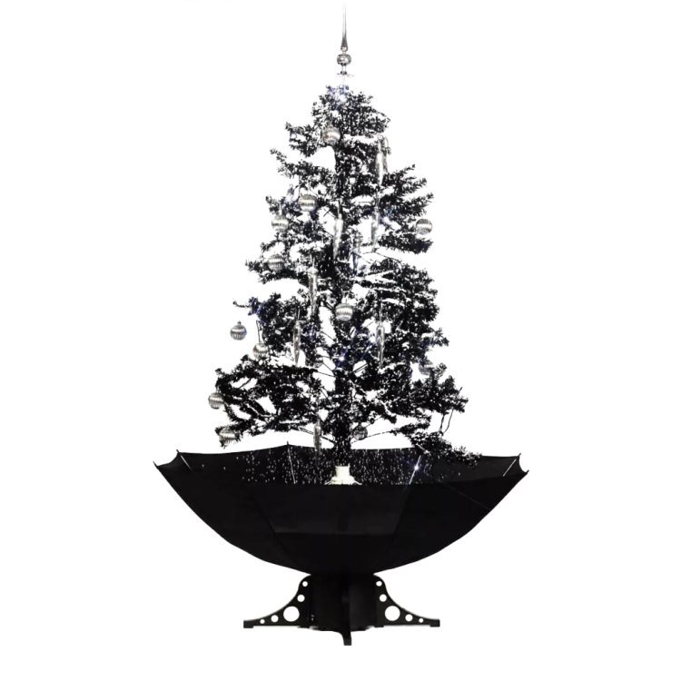 Immagine di Albero di natale nero con neve 170cm