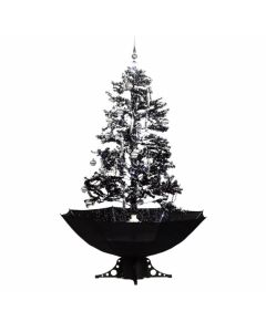 Albero di natale nero con neve 170cm