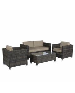 Set lounge area salotto "Bari" - Pure Garden & Living marrone in vimini