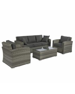 Set lounge in vimini "Cairo" - Elegant Grigio - Pure Garden & Living