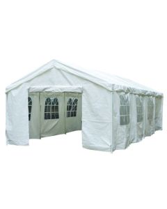 Gazebo per feste Deluxe Pure Garden & Living 4x8 metri, bianco con pareti