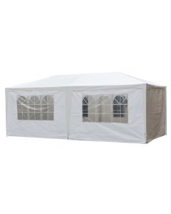 Gazebo per feste  3x6 metri Pure Garden & Living, bianco con pareti