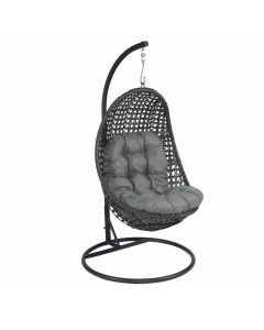 Poltrona sospesa "Moon" in wicker - Elegant grigio 