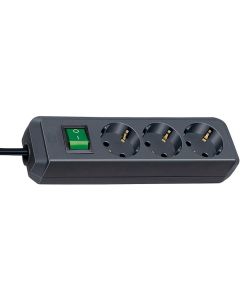 Presa multipla Brennenstuhl Eco-Line con interruttore 3 prese nera