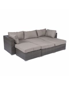 Set e isola lounge "Tripoli" in vimini grigi - Pure Garden & Living