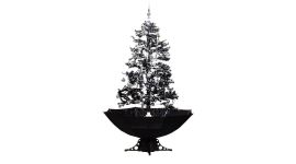 Albero di natale nero con neve 170cm