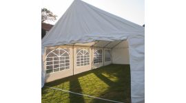 Gazebo per feste 5x8 metri, bianco con pareti laterali Pure Garden & Living  
