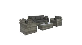 Set lounge in vimini "Cairo" - Elegant Grigio - Pure Garden & Living