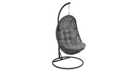 Poltrona sospesa "Moon" in wicker - Elegant grigio 