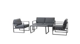 Set lounge angolare Alluminio "Dubai" - Grigio scuro - Pure Garden & Living