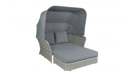 Lettino lounge Polyrattan "Bellini" Grigio - Pure Garden & Living