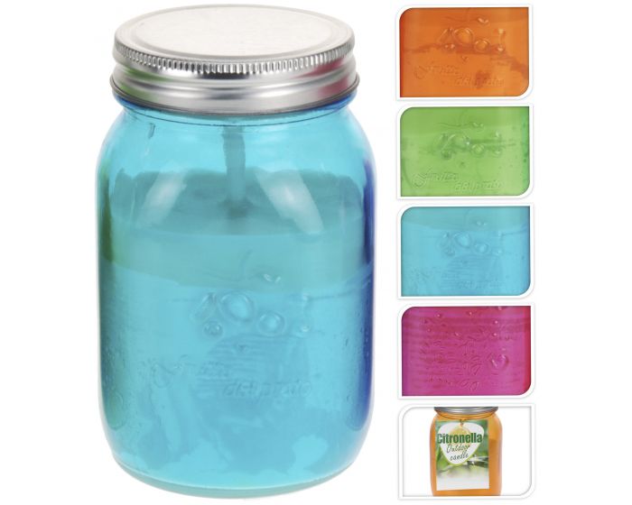 Candela alla citronella in vaso di vetro