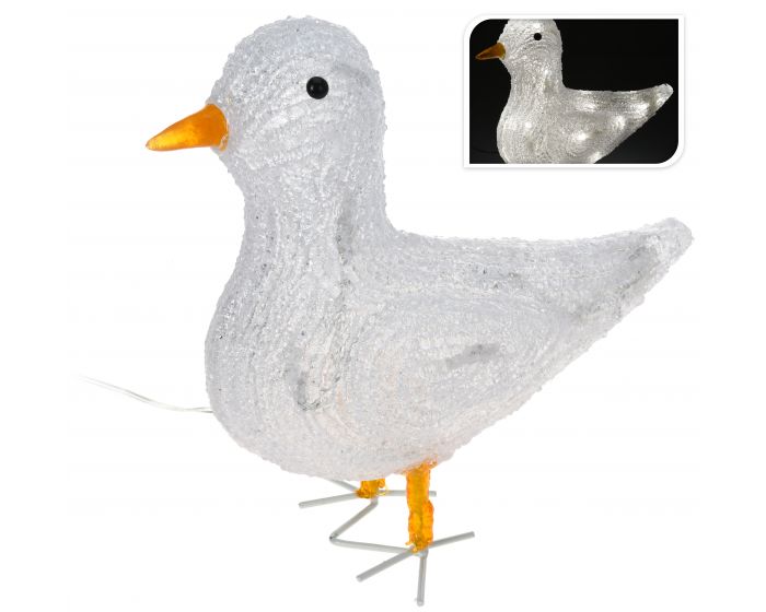Uccellino a LED 26cm bianco