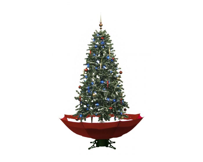 Albero di natale con neve rosso 170cm